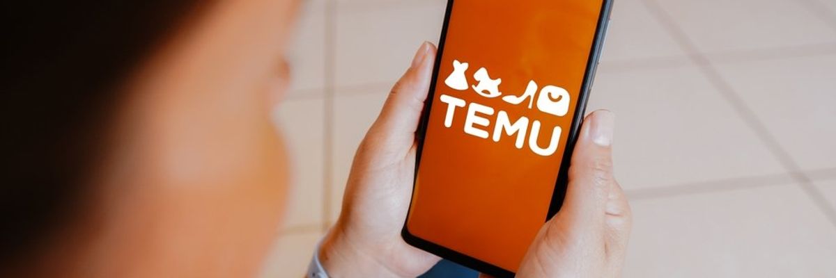 a Temu logója egy telefonon