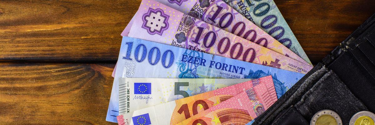 Euró és forint bankjegyek