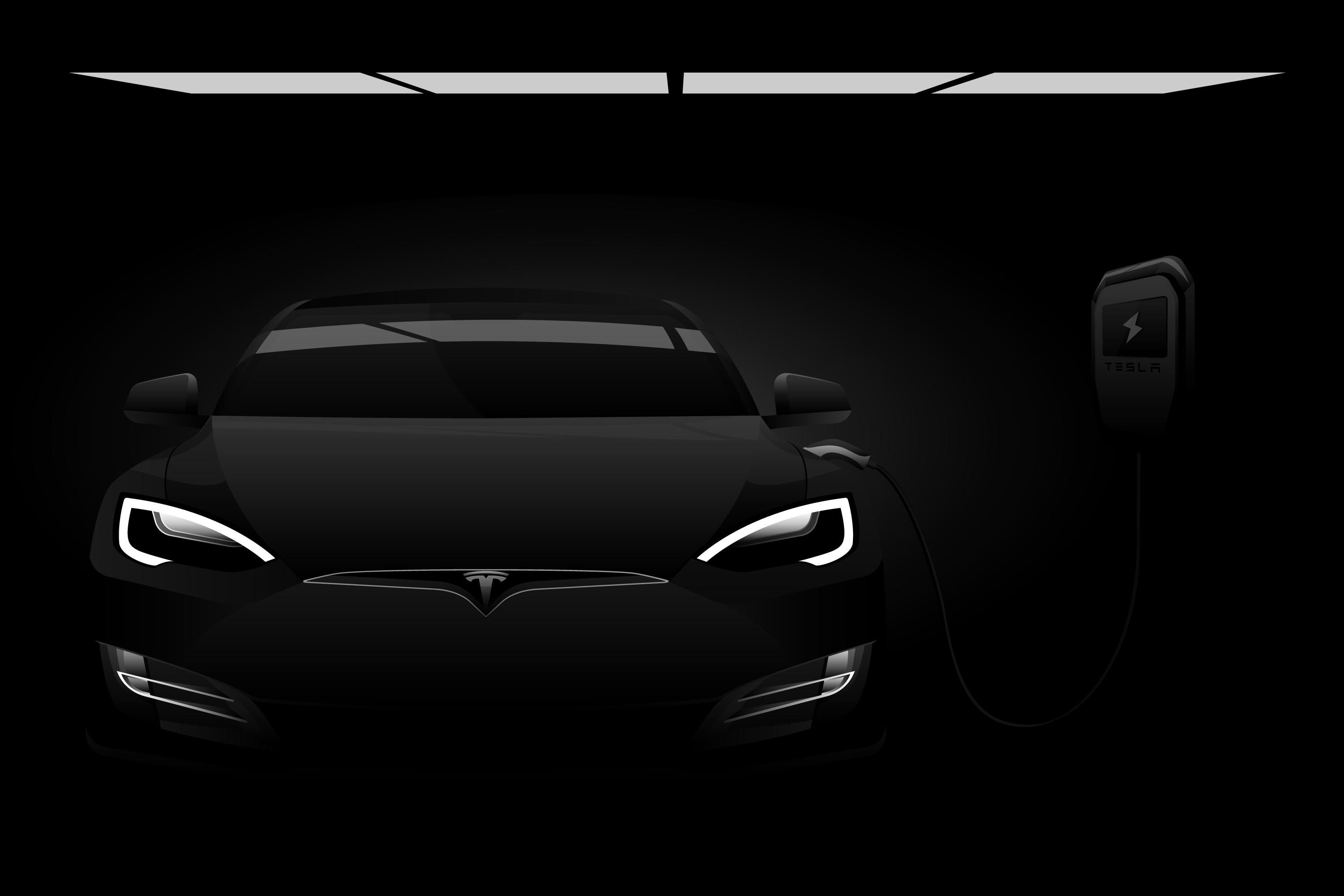 Fekete színű Tesla égő lámpákkal töltődik egy sötét garázsban, halálos baleset miatt perelik a gyártót