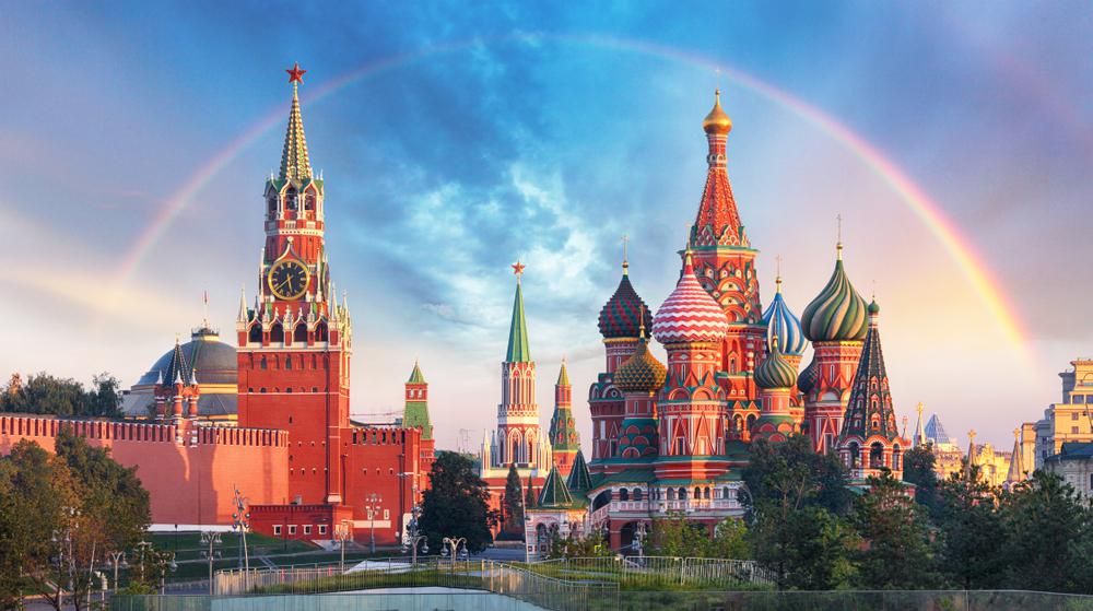 Kreml és Szent Bazil székesegyház Moszkvában 