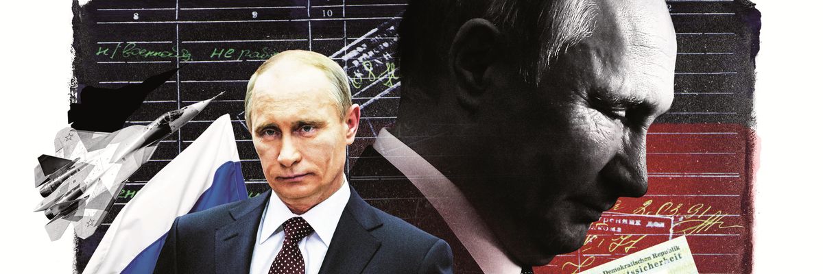 Putyin tankkal, katonával KGB igazolvánnyal